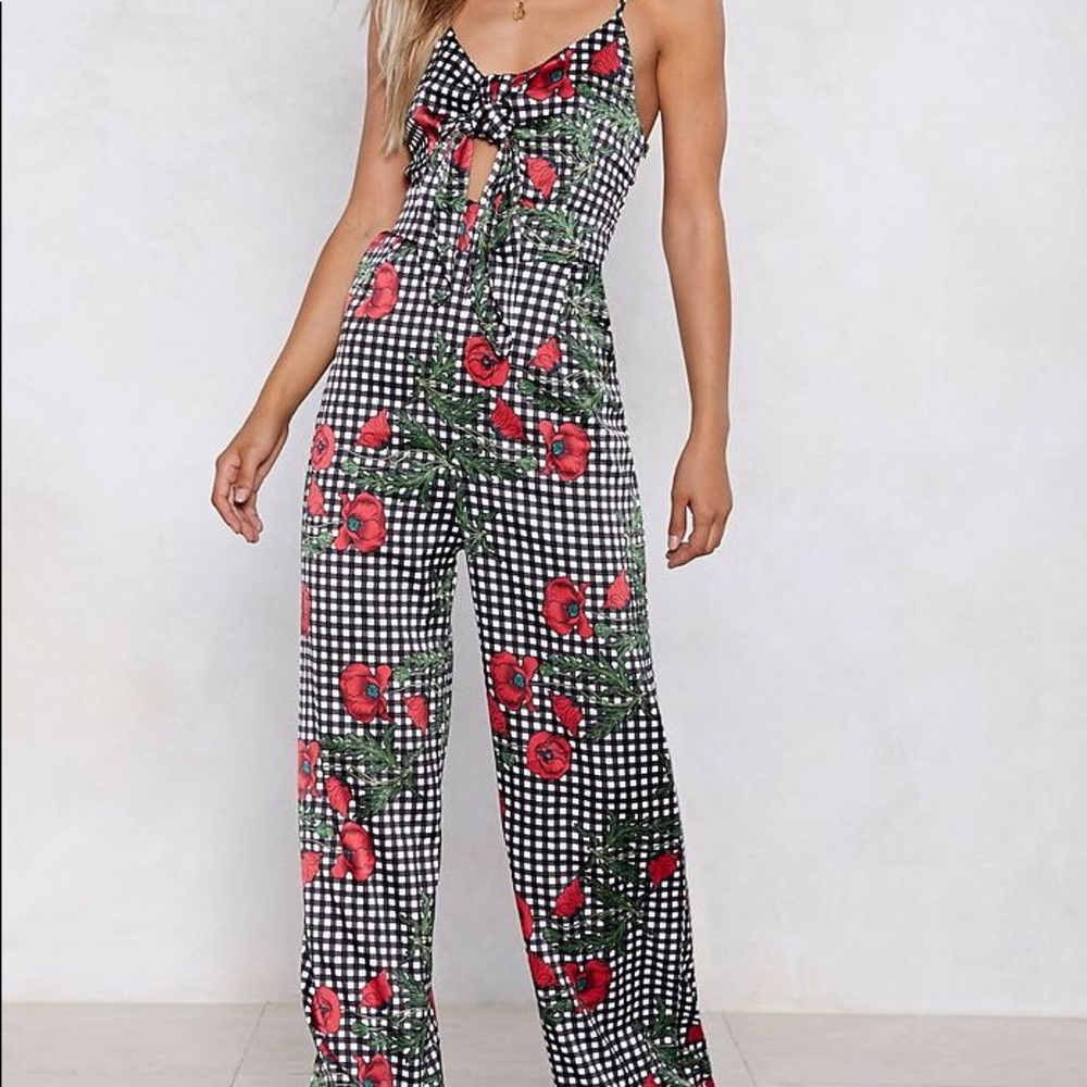 Mother Rose Gingham Jumpsuit